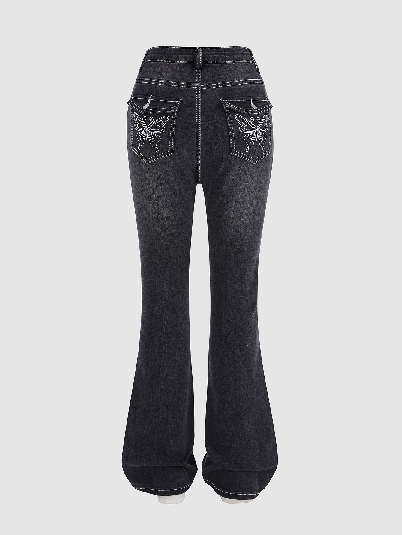 Black Fashion Bell-Bottom Jean for Girls Trendy Kids Denim Pants