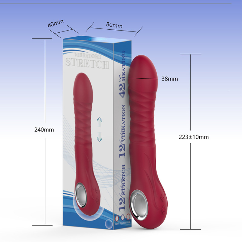 Haoqi Fun New 12-Frequency Silicone Heating Telescopic Wand Female Masturbation Vibrator Adult Sex Toy