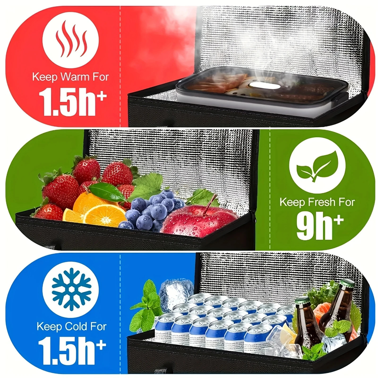 Large Capacity Insulated Grocery Bags Foldable Portable Soft Cooler Bag Lightweight Reusable Food and Beer Tote 250624