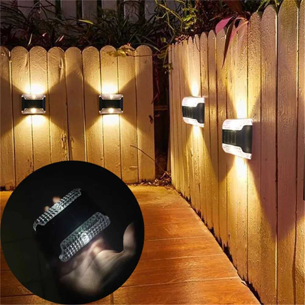 4pcs Solar Garden Lights Stair Lights Outdoor Deck Step Railing Wall Patio Garden Stair Yard Driveway Path Light 2025 Ramadan XJ250624