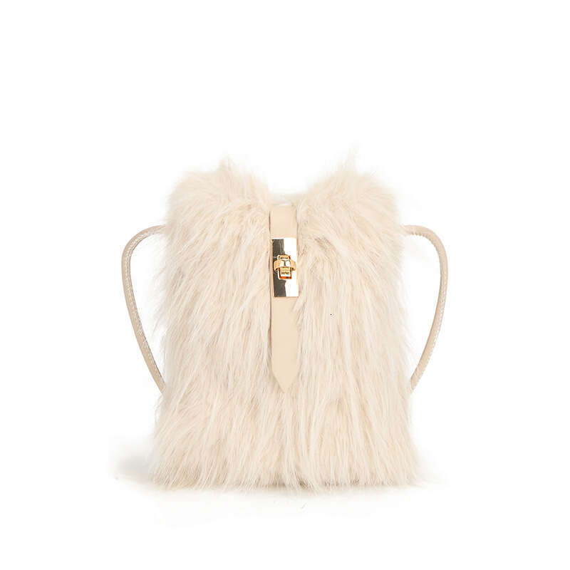 Long Hair Creative New Phone for Women, Autumn Winter Fashionable Plush Small Square Bag, Unique Versatile Shoulder and Crossbody Bag