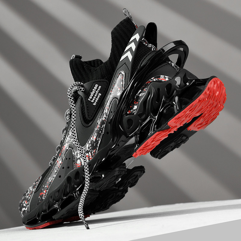 2304-New Autumn Sneakers, Multifunctional Shock-absorbing Running Shoes, Breathable and Non-slip in Summer, Plus Size Blade Outsole High-Top Trend Sne