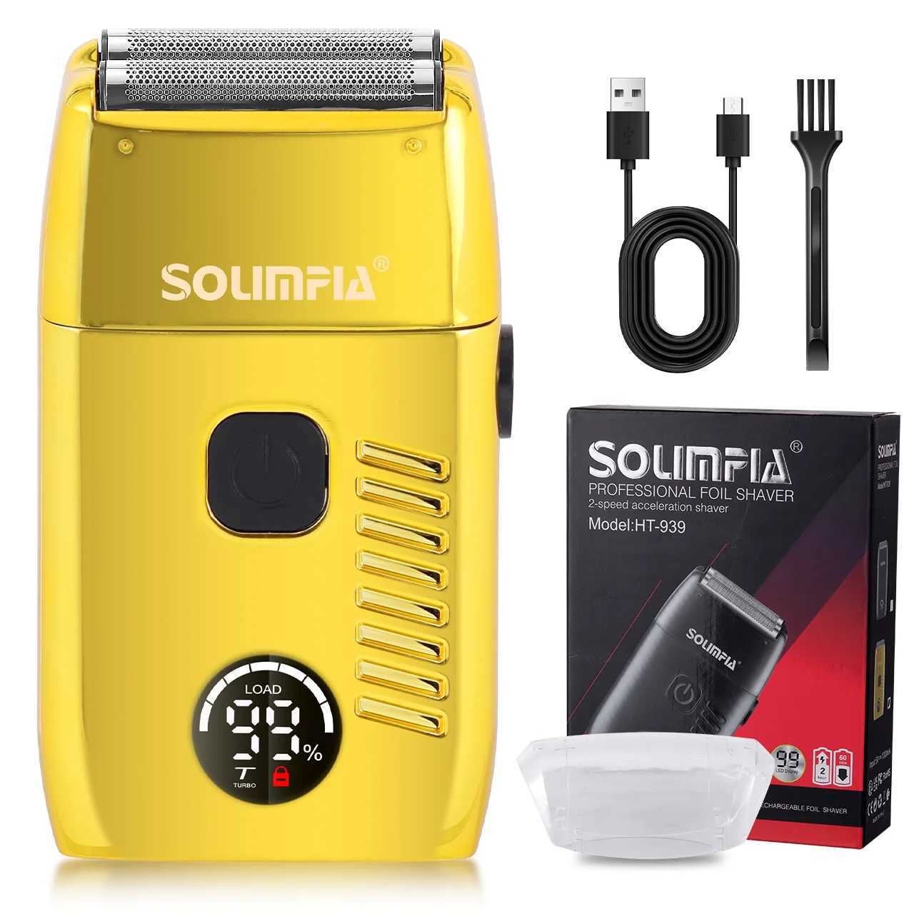 Solimpia Hair Shaver Double Blades Shaver Electric Shaver Razor Mens Close Bald Head Barber Trimmer Rechargeable for Quick Shave W250625