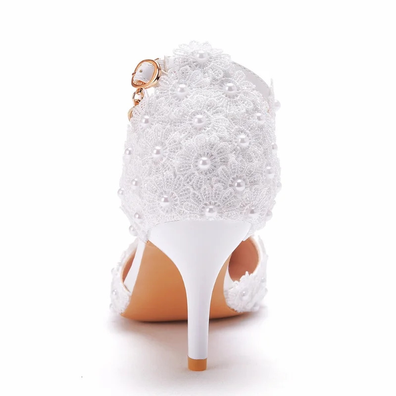 XIHAHA Spring Summer Woman Pointy Lace Rhinestone Bridal Wedding Shoes Thin High Heels Dress Versatile Women Female Sandals 250624