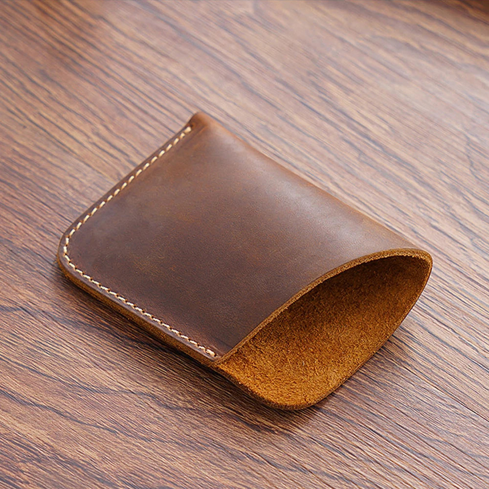 Vintage Leather Card Holder Organizer Bill Storage Bag Cowhide Mens Wallet 250624