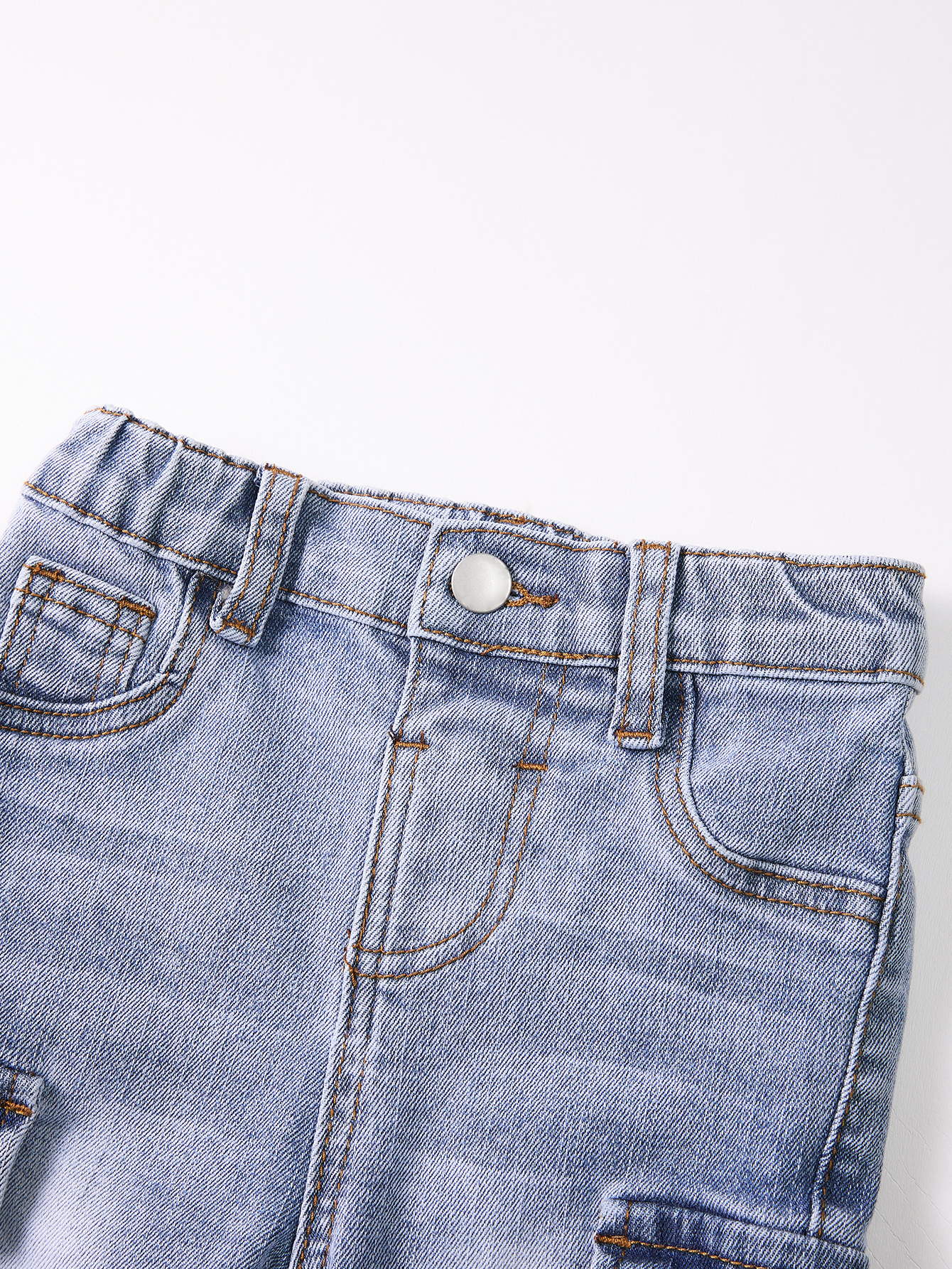 Soft Denim Fabric Children's Long Pants - Breathable Material Suitable for Infants