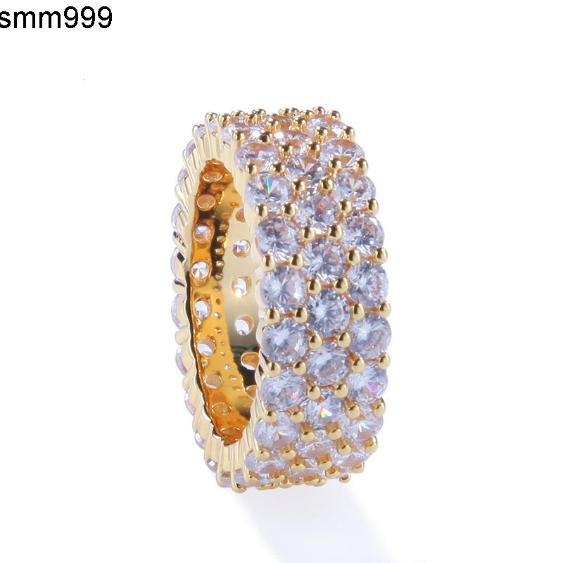 Custom Moissanite 925 Silver Cuban Ring D VVS Diamond Fashion Jewelry Claw Setting Iced Out Moissanite Ring