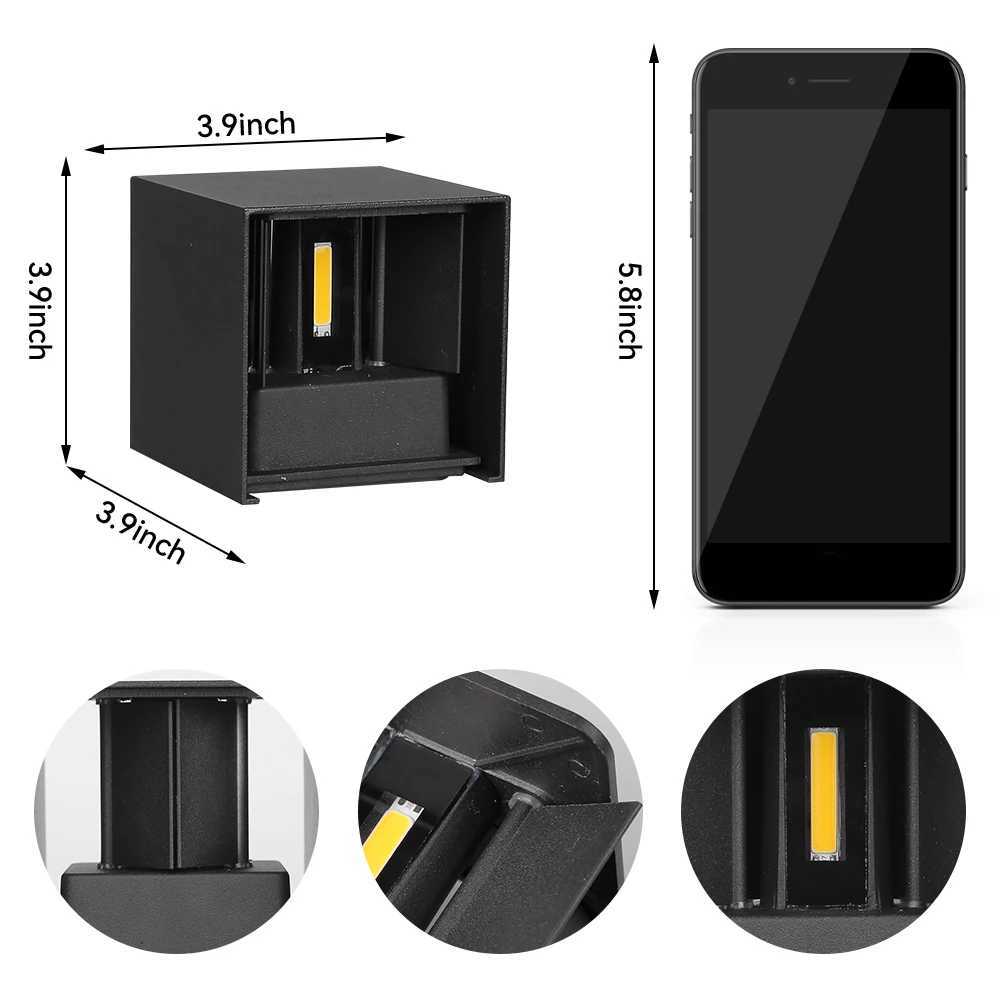 12W LED Wall Light Outdoor IP65 Waterproof Modern Nordic style Indoor Wall Lamps Living Room Porch Garden balcony Lamp AC85-265V XJ250624