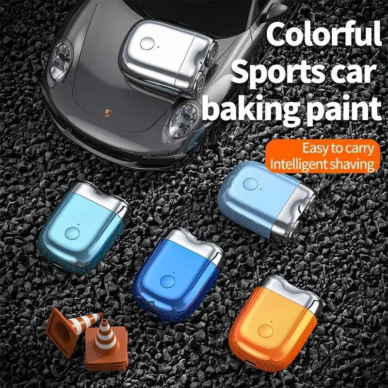 Magnetic Colorful Electric Shaver Double Floating Head Mini Beard Knife For Men Portable Travel Cordless Face Body Razor Trimmer W250625