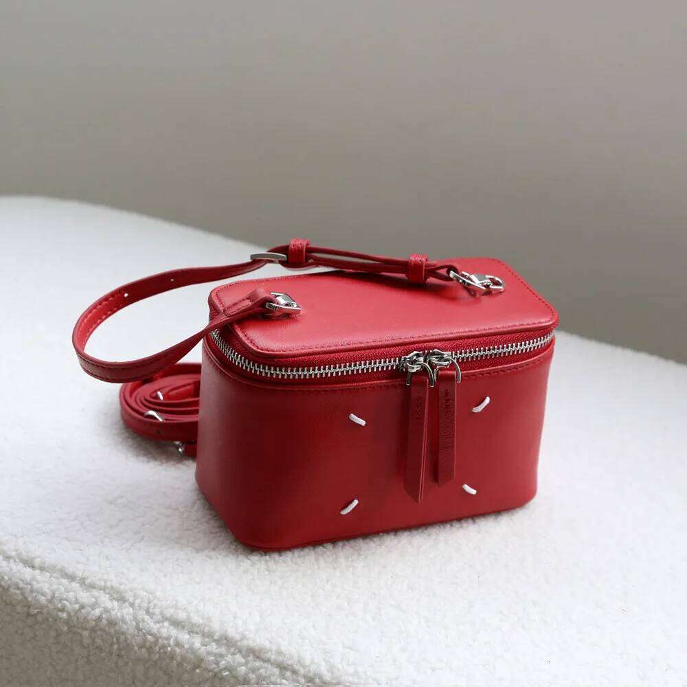 Luxurious Design Bags Retro Sheepskin Box Bag Genuine Leather Handbag Light Women Vintage Inspired Square Shoulder Purse Roomy Phone Card Pouch