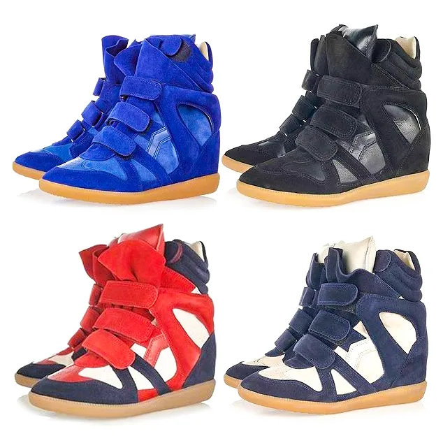 10a Designer Platform boot High Top Woman shoe Fashion Pink Blue Denim sneaker Luxury wedge shoe suede leather Ankle boot Casual track Run sport outdoor travel shoes