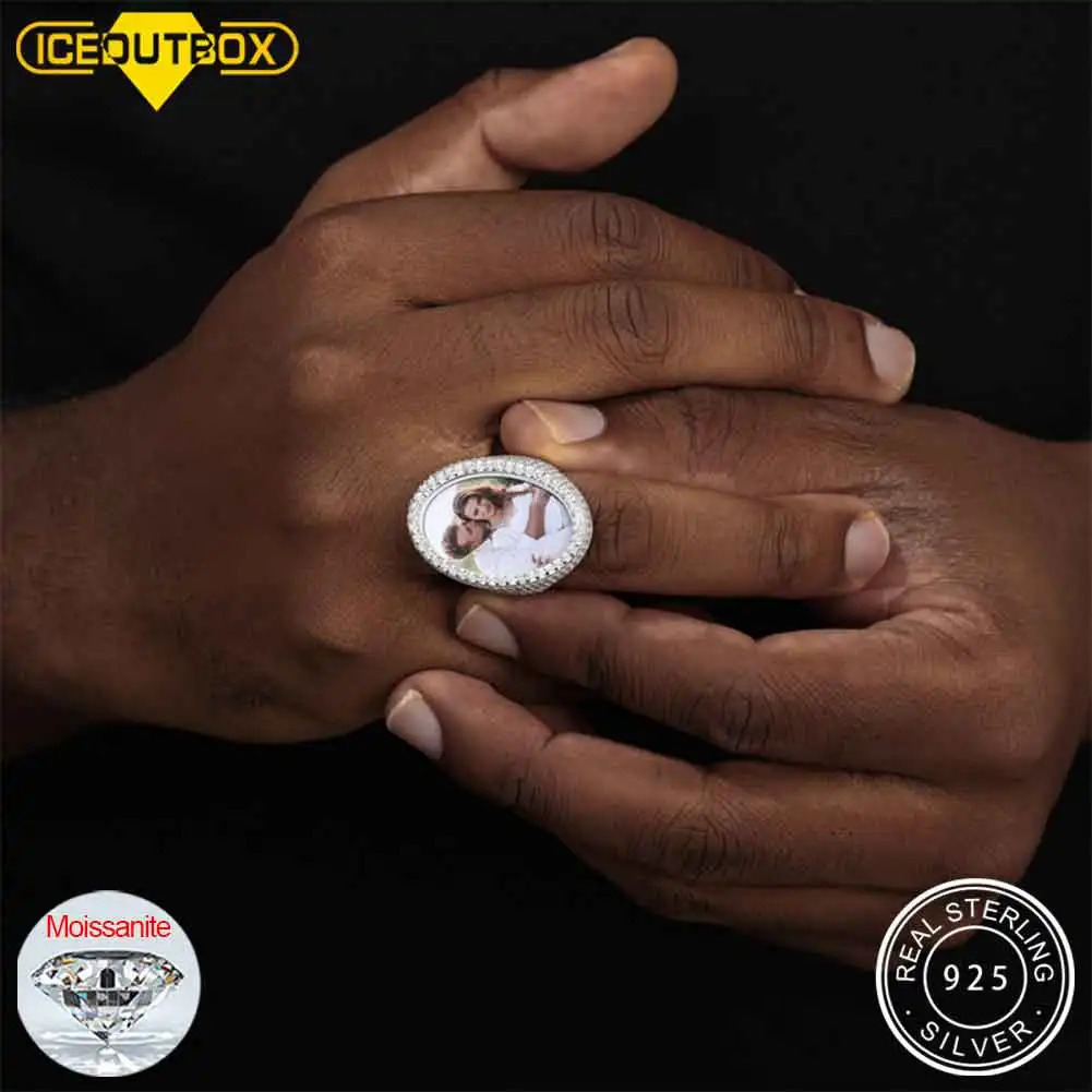Hip Hop Personalized Custom Po Rings Fashion Jewelry Men Hand Jewelry 3 Material Be Chosen Iced Out Bling Memory Gift 2025 250624