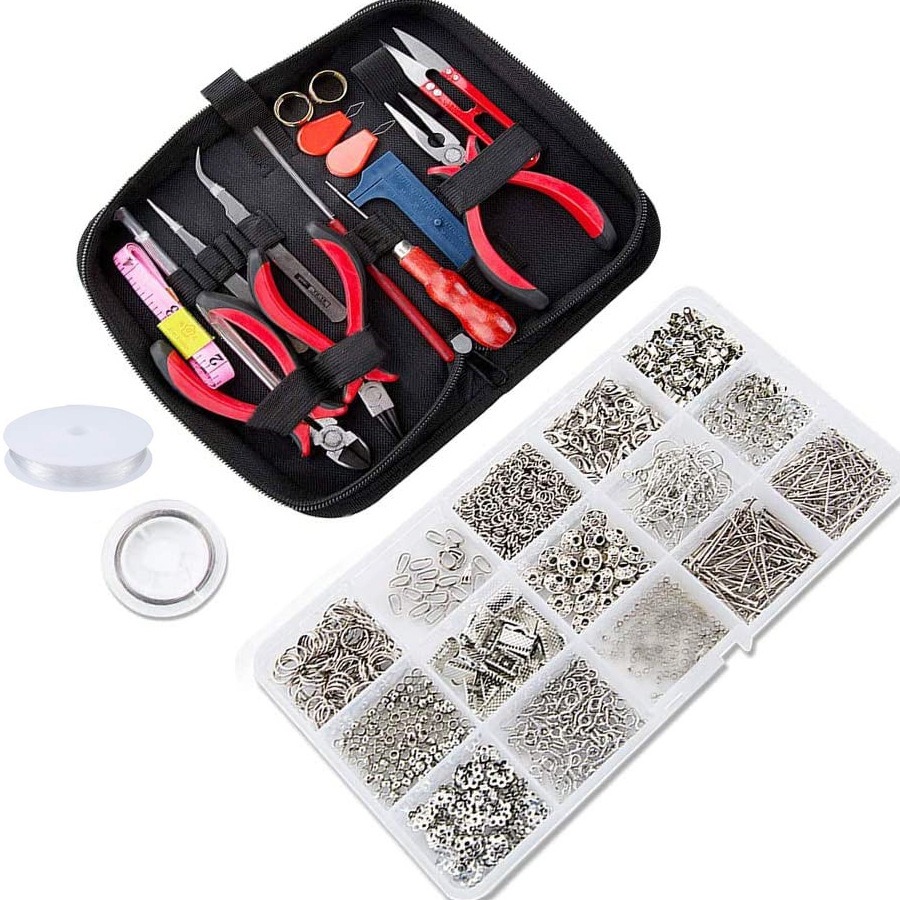 Jewelry Findings Set Jewelry Making Kit Jewelry Findings Starter Beading Making and Repair Tools Kit Earring Accessory Pliers and Forceps Tool