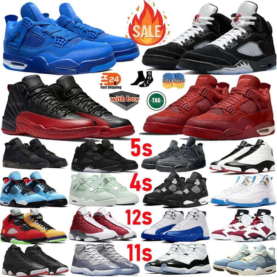 Basketball 4s 5s 9s 11s 12s White Cement Fire Red Thunder Brick Metallic Reimagined Cool Grey University Blue Blueberry Retro Flu Game Men Women Snekaers Shoes