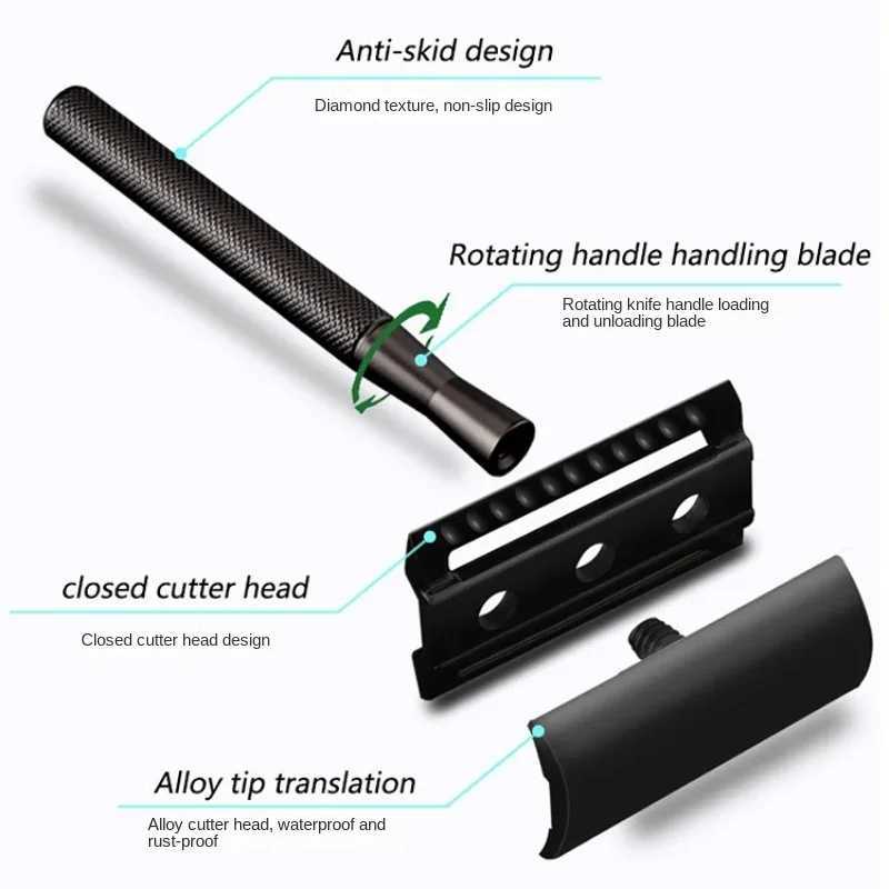 Adjustable Safety Razor Double Edge Stainless Steel Classic Mens Shaving Mild to Aggressive Hair Removal Shaver Razor Shave Man W250625