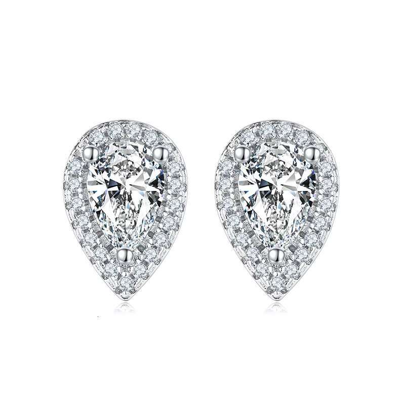 Pass Diamond Tester Moissanite Earrings Fine Jewelry 925 Silver D Color Moissanite Solitaire Lab Diamond Stud Earrings