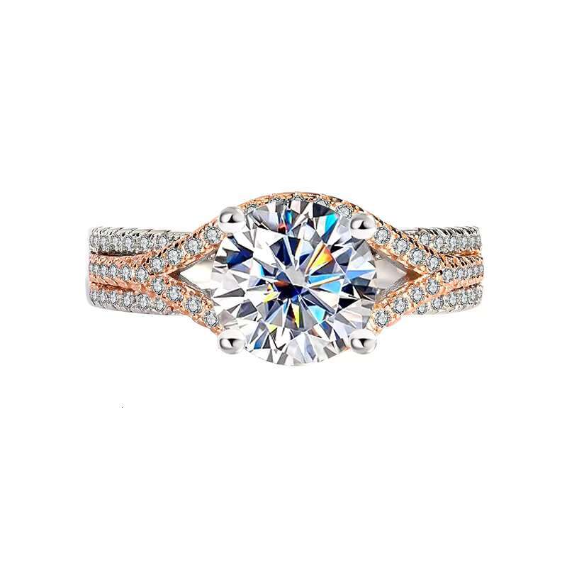 Wholesale With GRA Certificate High Quality 925 Sterling Silver 2CT Moissanite Wedding Engagement Ring