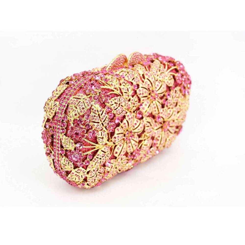 Sier Crystal Evening Bags Flower Designer Dia Day Clutches For Women Wedding Bridal Purse Sc225