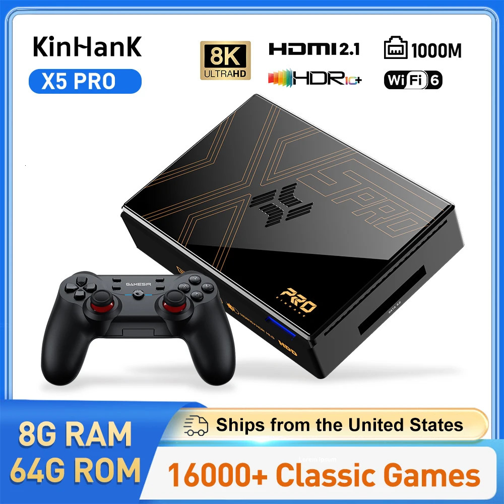 Kinhank Super Console X5 PRO Retro Video Game Consoles Plug and Play 4T with 16000 Games for PS2WIISSDCN64 Android 12 TV Box 250612