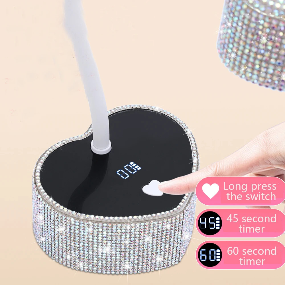 UV LED Nail Lamp Rechargeable UV Light for Gel Nails Cordless Portable Nail Dryer 360°Rotatable Polish Curing Lamp With Battery 250625