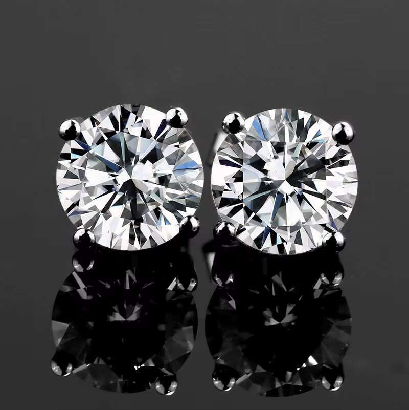 18K 14K 10K Silver Gold Moissanite Diamond Jewelry 1ct Moissanite Stud Earring