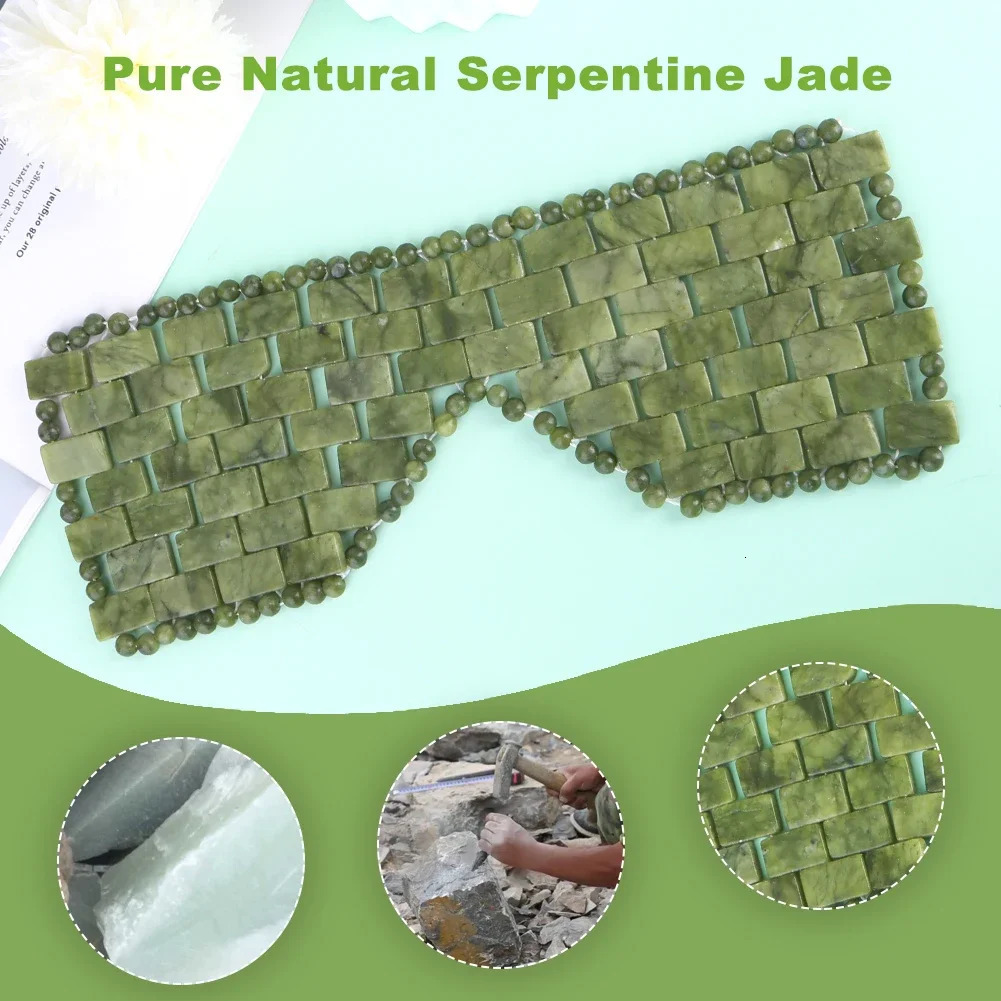 Jade Eye Mask Facial Cooling Mask Alleviate Puffiness Jade Stone Eye Cover Relieve Wrinkles AntiAging for Cold Therapy 250619