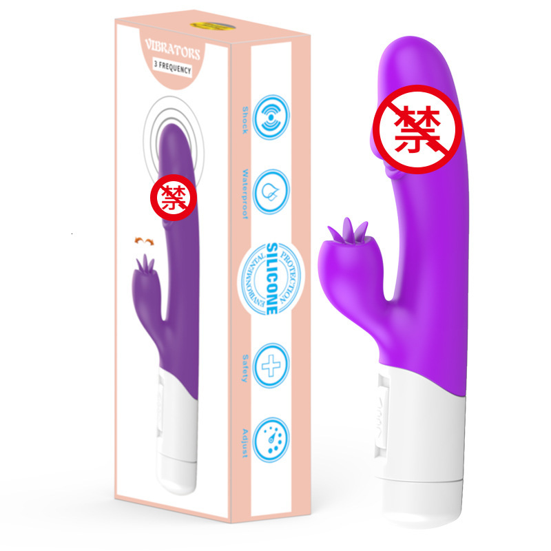 New Silicone Vibrator Three-Speed Vibration Tongue Licking Female Masturbation Device Adult Sex Toy