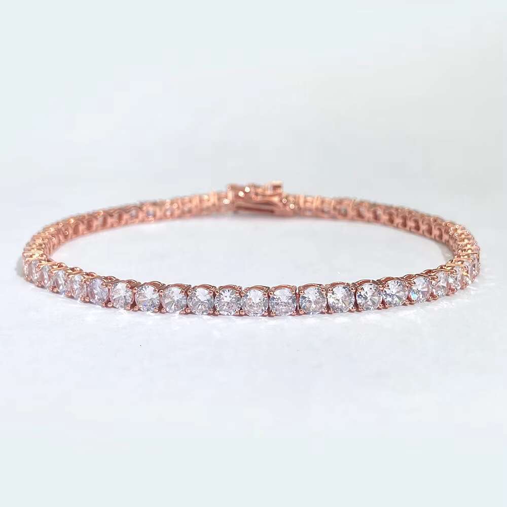 Fine Jewelry Moissanite Bracelet 925 Silver Hip Hop 5mm Iced Out Women Jewelry Tennis Chain Bracelet