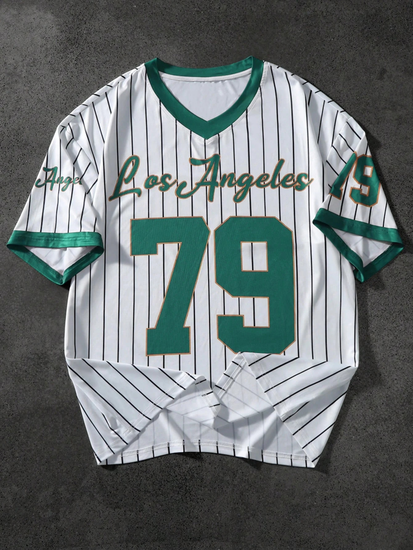 Mens Los Angeles Letter Print VNeck Short Sleeve TShirt Summer Graphic Tee Baseball Jerseys Plus Size Womens Sport 250612