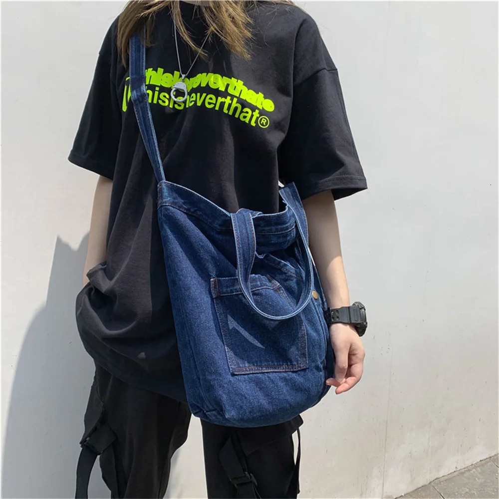 Harajuku Wash Denim Bag Women Handbags Large-Capacity Shoulder Bag Female Korean Version Girls Messenger Bag 250624