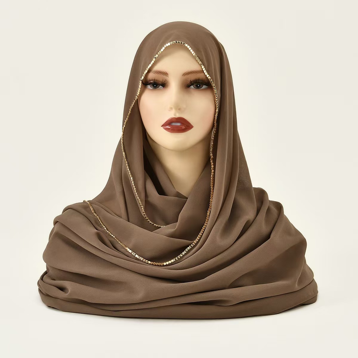 T1059 chiffon chain versatile scarf fashionable high quality Hui ethnic scarf Malay Indonesian headscarf