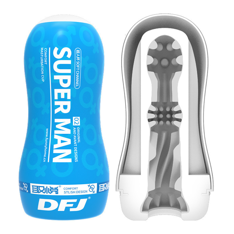 Please SUPERMAN Manual Masturbator Cup Adult Sex Toy Male Training Masturbation Device 48 Pieces/Box