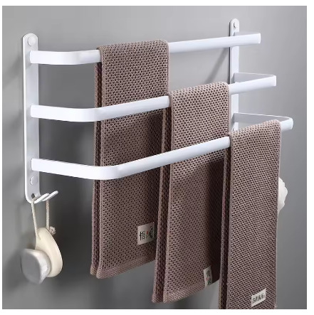 Towel Hanger Wall Mounted 30-50 CM Towel Rack Bathroom Aluminum Black Towel Bar Rail Matte Black Towel Holder