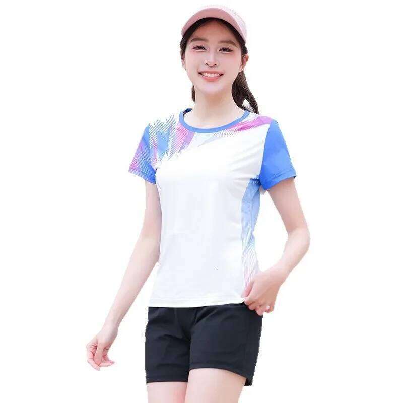 Ice Silk Quick Dry Fiess Casual Women's Short Sleeve Sports Summer New Loose plus Size Two Piece Set Shorts Pants