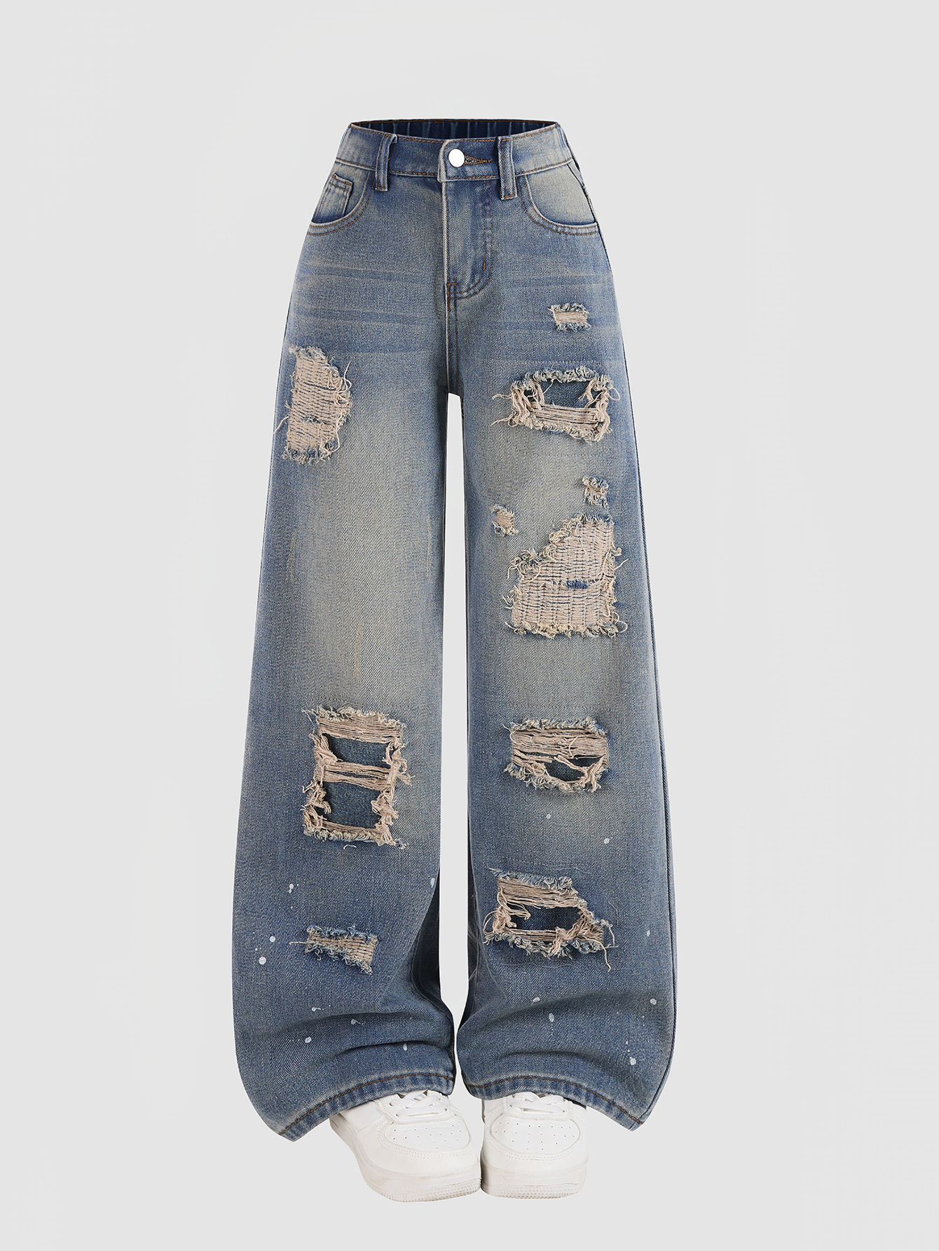 Casual Style Kids Denim Pants Featuring Rips Ideal Comfort Fit for All Occasions