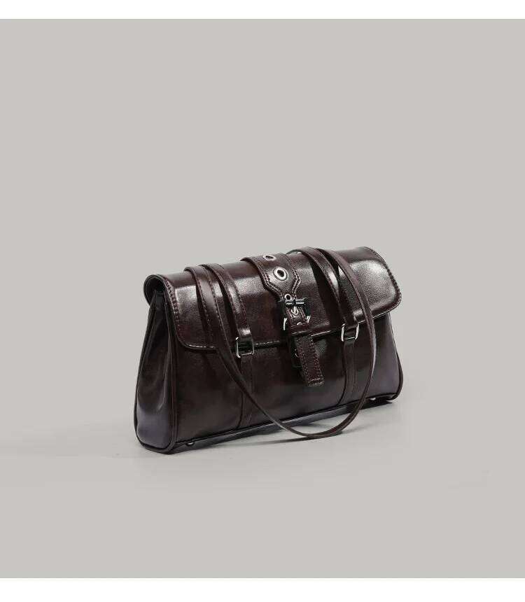 Luxurious Design Bags High Street Coffee Shoulder Bags For Women New Pu Leather Chic Casual Handbag Ladies Large Capacity Underarm Designer Bag