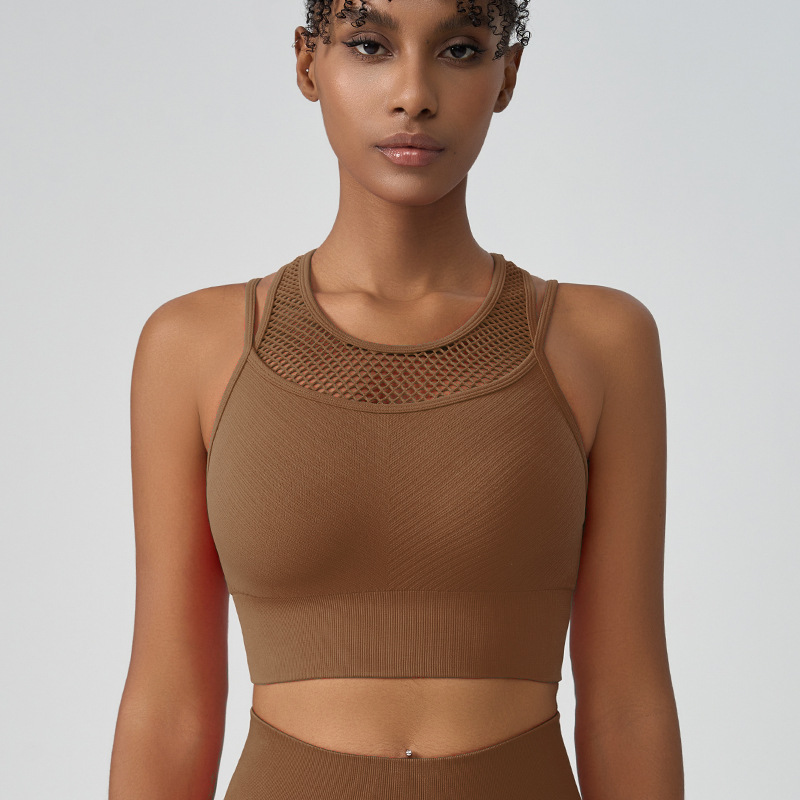 2025-- Gym Clothing Women Sports Bra High-Strength Shock-Absorbent Yoga Vest for Fitness Athletic Sports Underwear with Built-in Chest Support