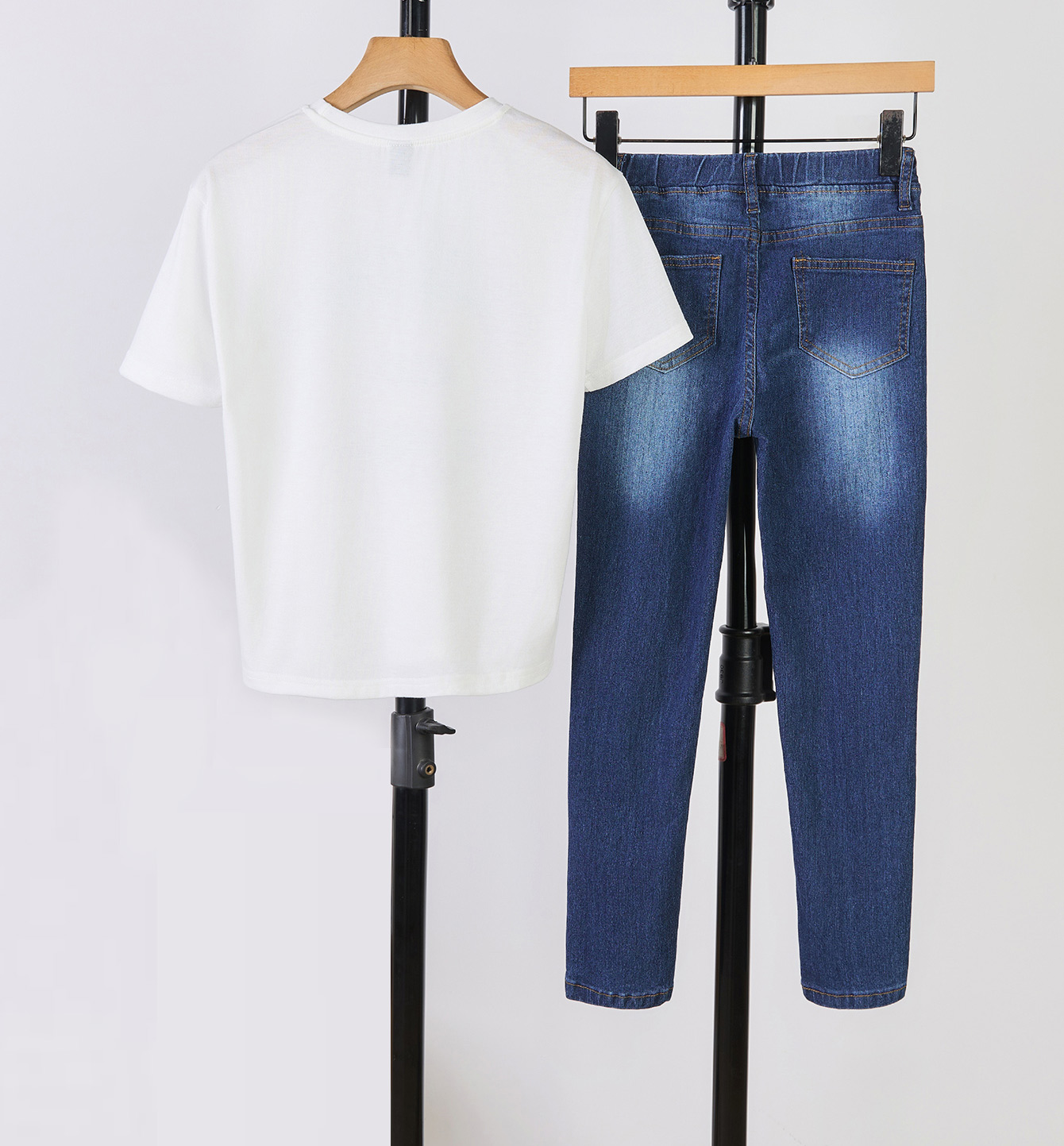 Summer Childrens Outfit: Shorts Sleeve Tee & Jeans Pant Combo Pack