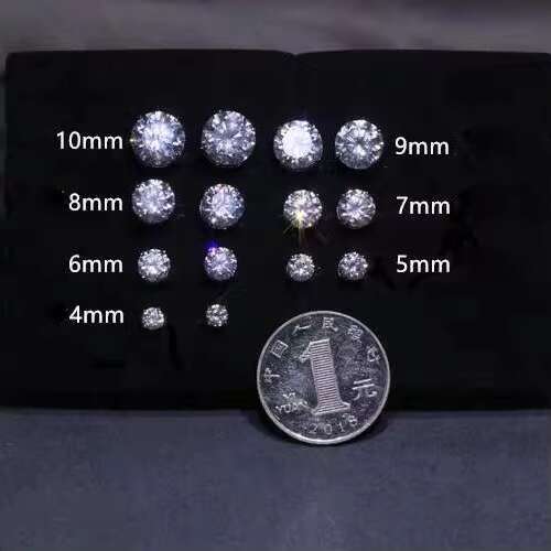 Custom Classic 14k Gold Material With 6ct Free Fire D Color Moissanite Diamond Earrings Stud Woman Jewelry