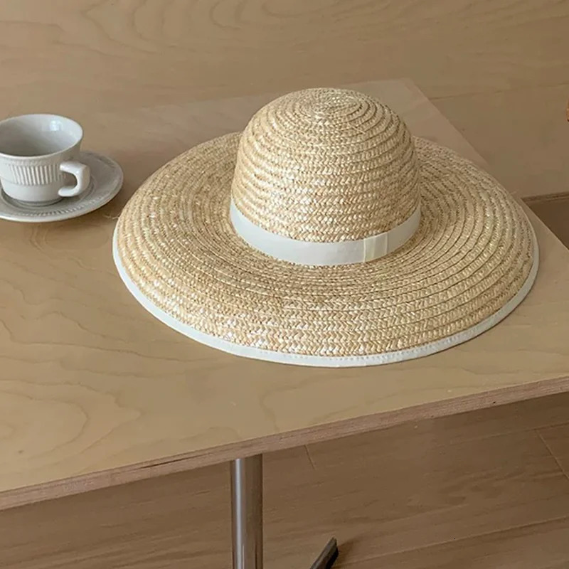 2025 Belt Strap Straw Sun Hat For Women Fashion Vacation Beach UV Hats Summer Wide Brim Travel Panama Hats Outdoor Wholesale 250624