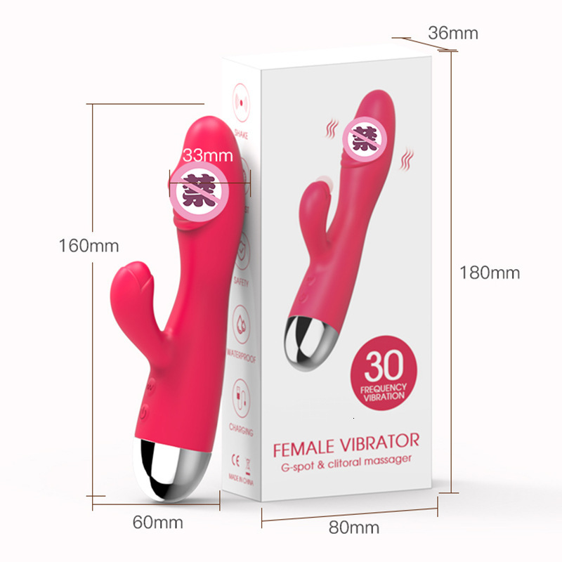 Haoqi Fun Adult Sex Toys Silicone Rechargeable Dual-Head Vibrator for Women Masturbation Massager
