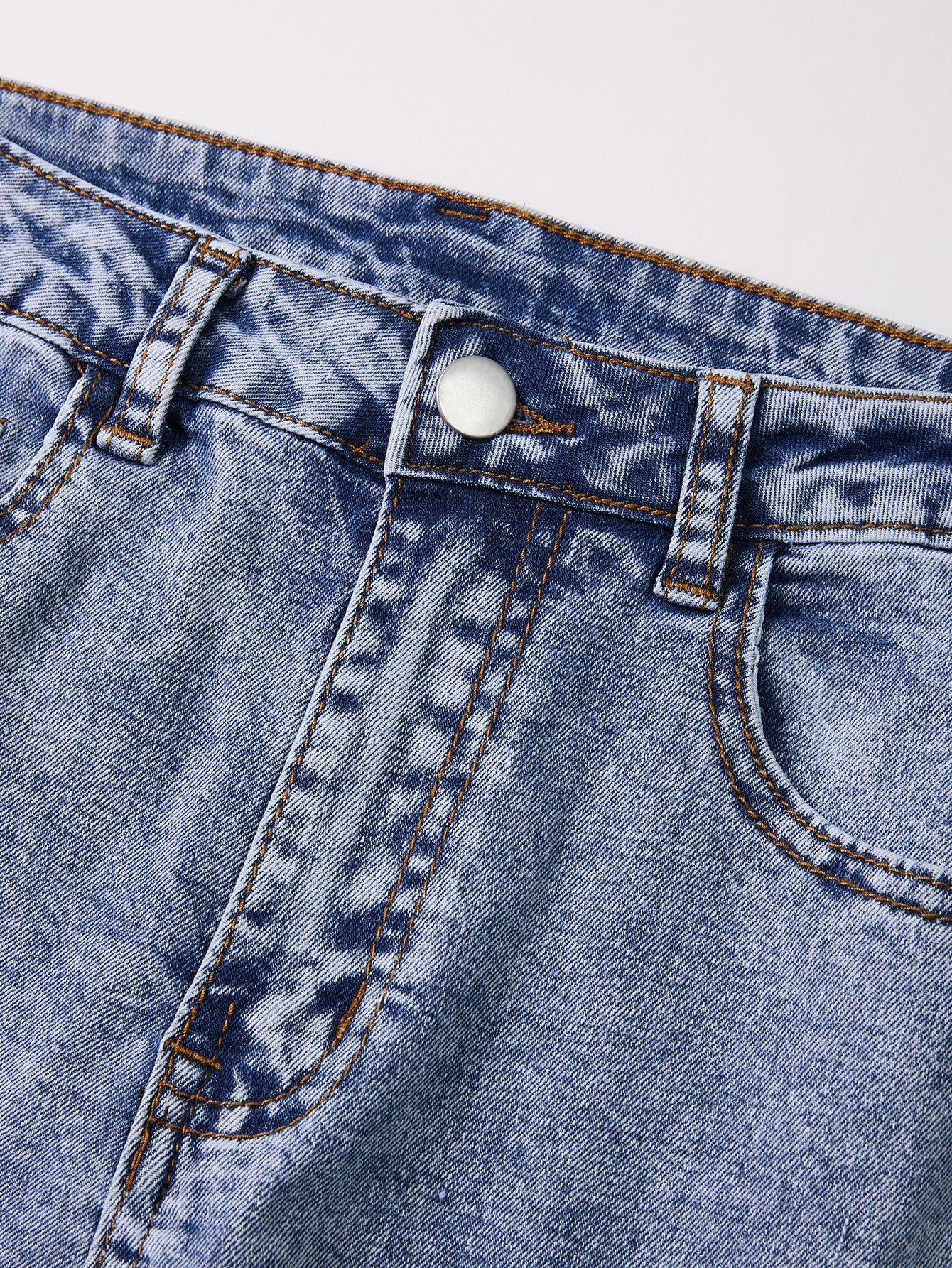 Girls' Light Blue Skinny Jeans - Fashionable Casual Denim Trousers with Stacked Design