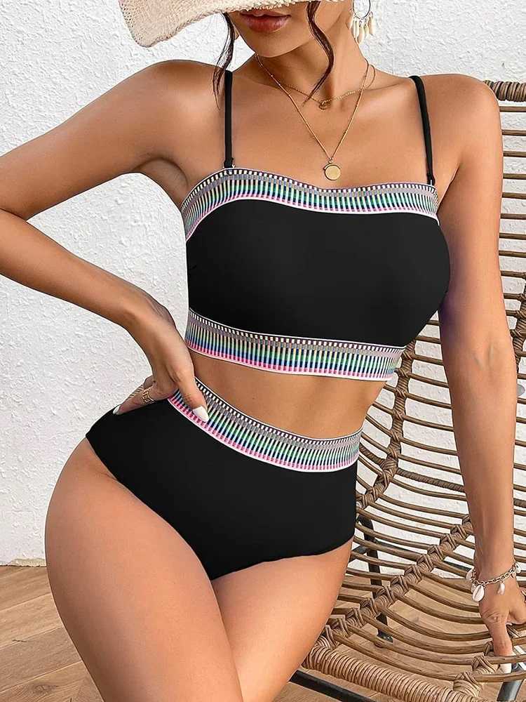 Two Piece Swimsuit Bikini 2025 Women High Waist Swimwear Brazilian Bikini Set Sexy Thong Bathing Suit Female Summer Beach WearXJ250624