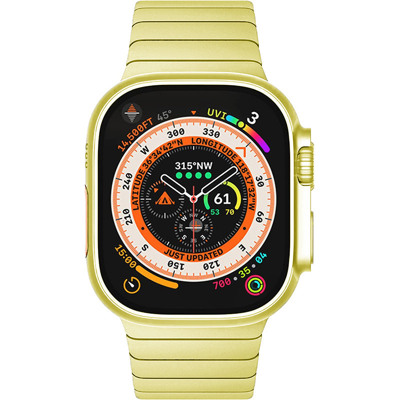 Luxury Premium Stainless Steel Designer iWatch Band Business Style Unique One-Piece Apple Watch Strap for Series 1-8 Ultra