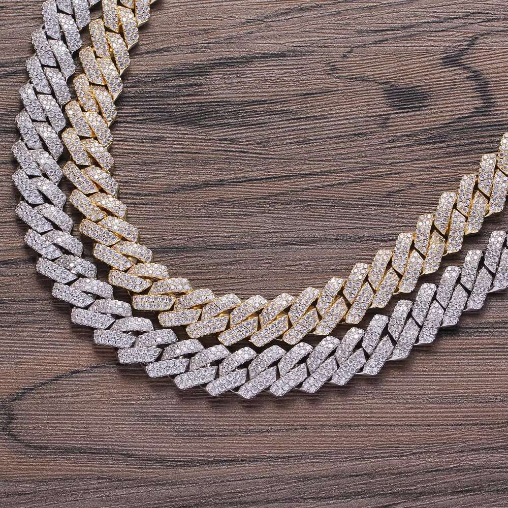 BC004 13mm 16 18 20 22 24 Micro Pave Chain Necklace Iced Out Bling Brass Cuban Link Hip Hop Style Mens Jewelry Gift