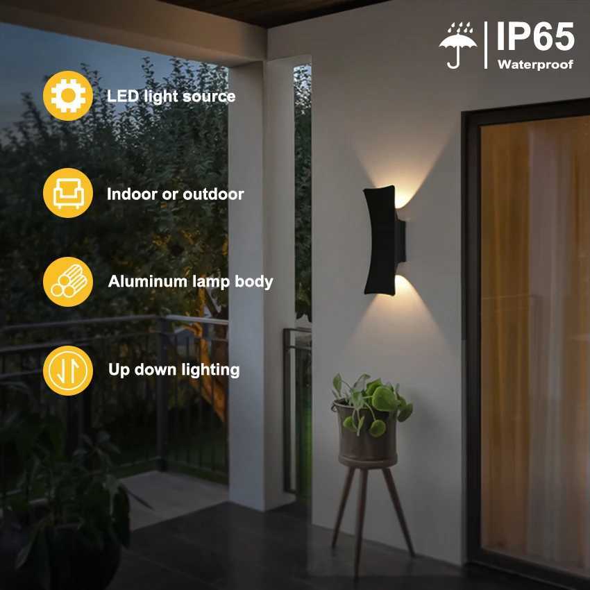 IP65 Waterproof LED Wall Lamp - Aluminium Concave Surface Outdoor Light for Garden Porch Corridor Black/White Lighting Decor XJ250624