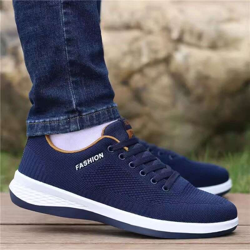 Men's 2024 New Summer Breathable Flyknit Mesh Casual Versatile Youth Running Sports Trendy Shoes Odor-resistant