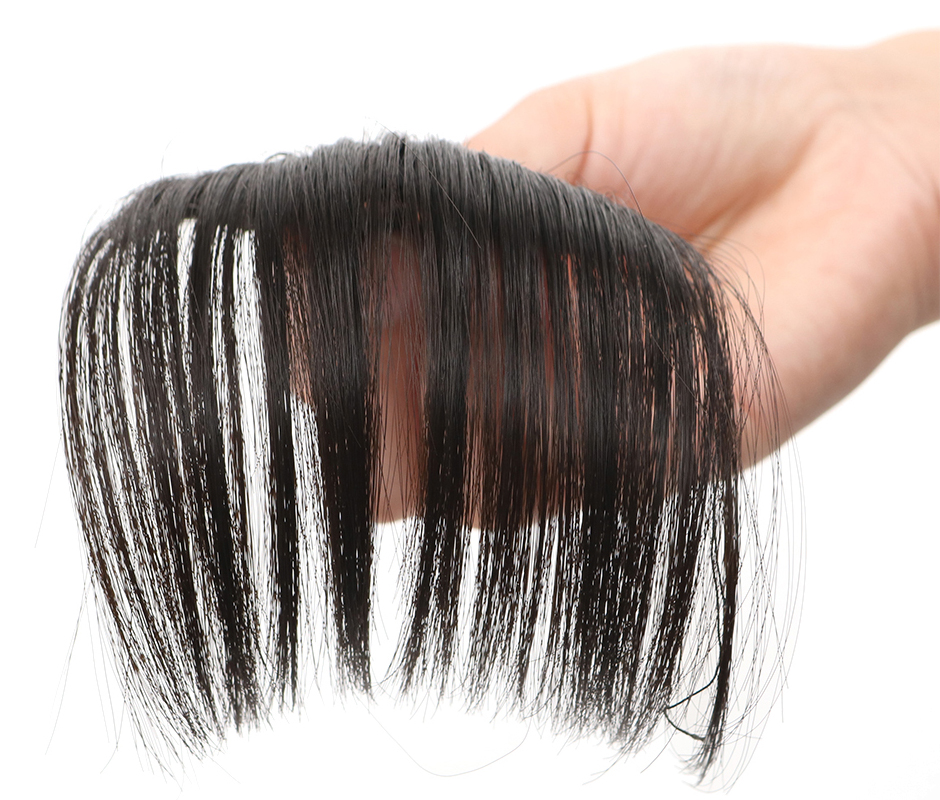 Synthetic Clip In Air Bangs Hair Extensions Short Straight Hairpiece Wig For Women Daily Use Hair Accessories