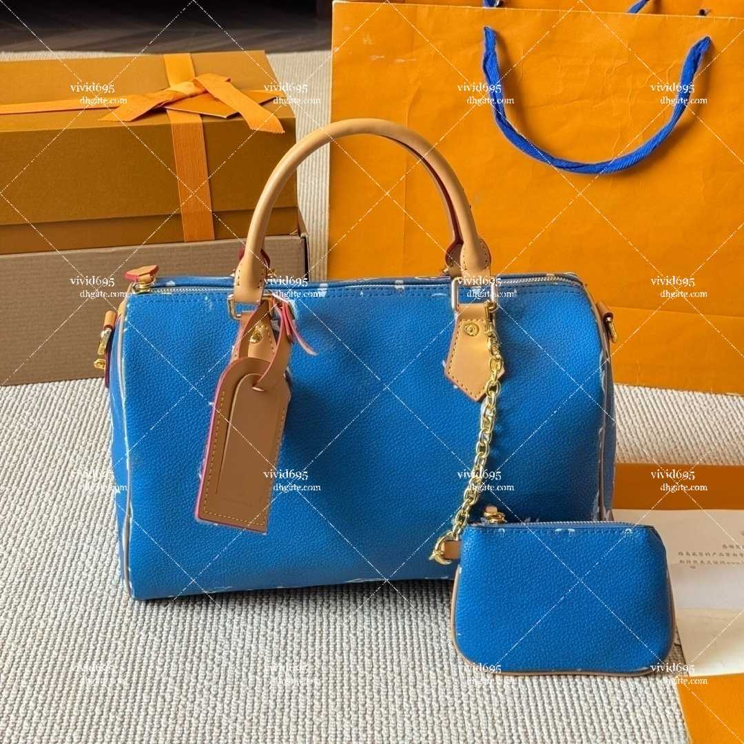 10A New Leathers Colorful Flower Pillow Travel Bag Women Leather Designer Speedyss classics presbyopia Shoulder Bags Crossbody handbags Totes pouch purse 25 30cm