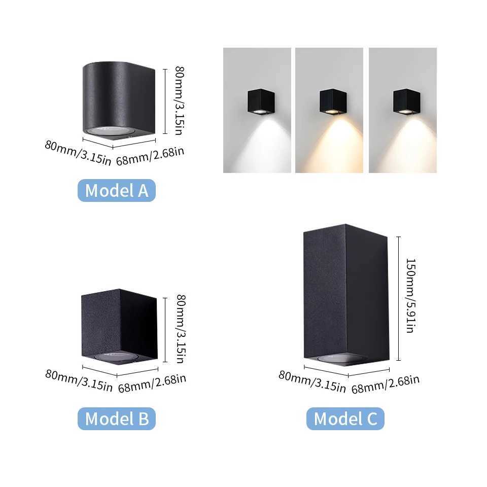 LED Wall Lamp Outdoor Waterproof AC85-265V 3W 6W Up Down ABS Lighting Garden Decoration Wall Light For Indoor Living Room Light XJ250624